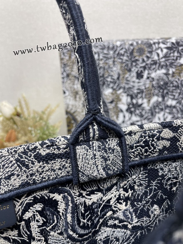 Dior专柜新款TOTE包迪奥高仿原单新蓝虎大号购物袋手提托特包 djfk1375